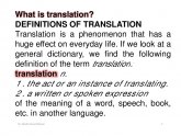 TRANSLATION? definition